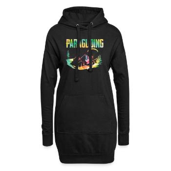 Gleitschirmfliegen Hike and Fly Paragliding - Hoodie-Kleid - Schwarz - Vorne
