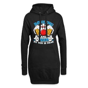 Bowling and Beer my Win is Near Biertrinker - Hoodie Dress - black - Front