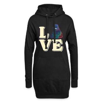 LOVE Tauben I Freaking Love Pigeons Tauben Shirt - Sweat-shirt à capuche long Femme - noir - Devant
