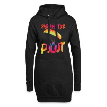 Chemise Parapente Pilote Parapente - Sweat-shirt à capuche long Femme - noir - Devant