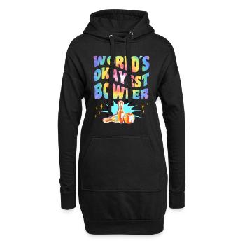 World´s Okayest Bowler Bowling Shirt - Hoodie-Kleid - Schwarz - Vorne