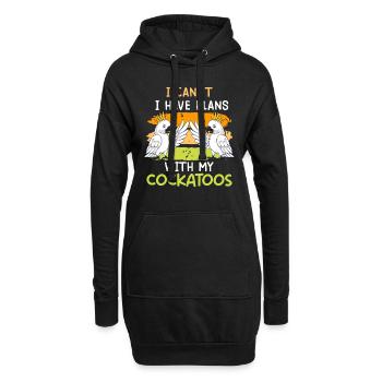 Cockatoo Perroquet J’ai des projets avec mes cacatoès - Sweat-shirt à capuche long Femme - noir - Devant