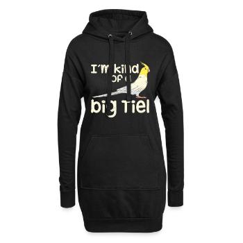 Cockatiel gardien Je suis un peu un grand Tiel - Sweat-shirt à capuche long Femme - noir - Devant