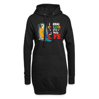 Aras j’apporte de la couleur dans ta vie Ara Perroquet - Sweat-shirt à capuche long Femme - noir - Devant