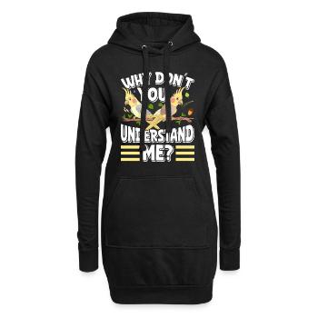 Propriété d’oiseaux Pourquoi ne me comprenez-vous pas? Perruches - Sweat-shirt à capuche long Femme - noir - Devant