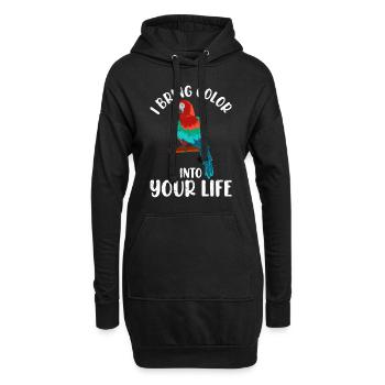 Ara J’apporterai Fabe dans ta vie Parrot Fan - Sweat-shirt à capuche long Femme - noir - Devant