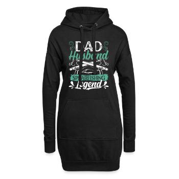 Papa Mari Légende de la chasse sous-marine Pères Maris - Sweat-shirt à capuche long Femme - noir - Devant