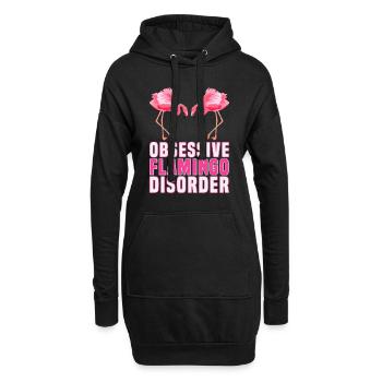 Flamants roses Trouble obsessionnel des flamants roses Femmes - Sweat-shirt à capuche long Femme - noir - Devant