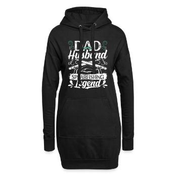 Papa Mari Légende de la chasse sous-marine Pères Maris - Sweat-shirt à capuche long Femme - noir - Devant