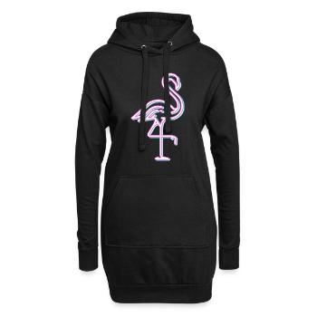 Flamant rose tenue femme flamants roses vie - Sweat-shirt à capuche long Femme - noir - Devant