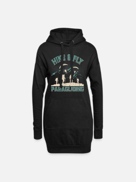 Hike and Fly Paragliding Gleitschirmflieger - Hoodie-Kleid - Schwarz