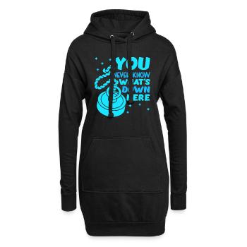 Magnetangler You never know what´s down here - Hoodie-Kleid - Schwarz - Vorne