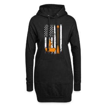 USA Bogenfischen Fischjagd Bogenjäger - Hoodie-Kleid - Schwarz - Vorne