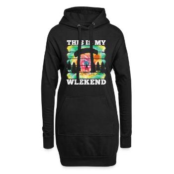 Gleitschirmflieger This is my Weekend Paragliding - Hoodie-Kleid - Schwarz - Vorne