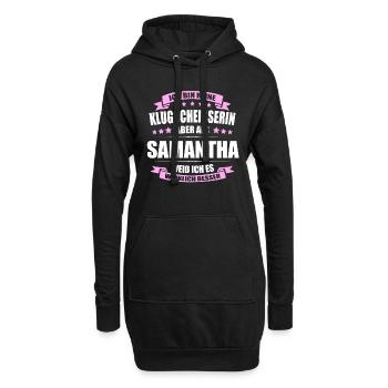Name Samantha Vorname Klugscheisserin Namenstag - Hoodie-Kleid - Schwarz - Vorne