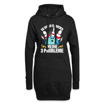 Bowling Shirt Da waren sie wieder meine 3 Probleme - Hoodie-Kleid - Schwarz - Vorne