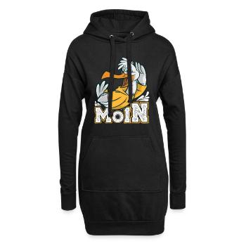 Moin Möwen Shirt Vogelliebhaber Norddeutsch - Hoodie-Kleid - Schwarz - Vorne