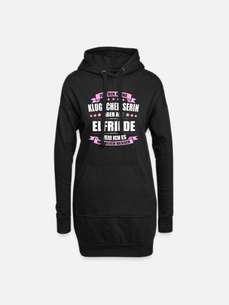 Name Elfriede Vorname Klugscheisserin Namenstag - Hoodie-Kleid - Schwarz
