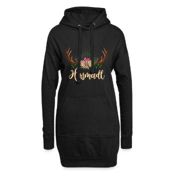 Herzmadl Bayerisches Mädchen Dirndl Shirt - Hoodie-Kleid - Schwarz - Vorne