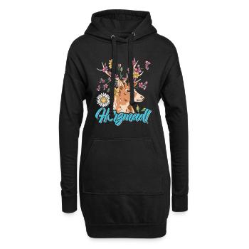 Herzmadl Trachten Shirt Frauen - Sweat-shirt à capuche long Femme - noir - Devant
