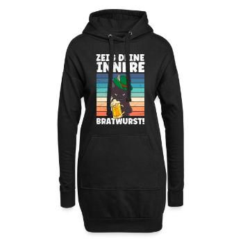 Deutschland Bierfan Zeig deine Innere Bratwurst - Hoodie-Kleid - Schwarz - Vorne