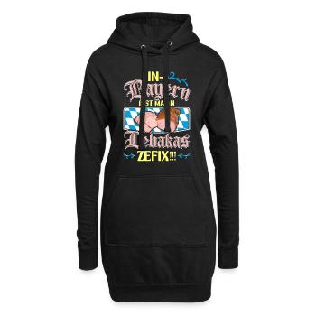Leberkäse In Bayern Isst Ma an Lebakas Zefix - Hoodie-Kleid - Schwarz - Vorne