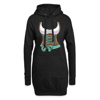 Dirndl Bayerisches Trachten Shirt Frauen Bayern - Sweat-shirt à capuche long Femme - noir - Devant