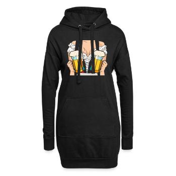 Trachten Shirt Frauen Bierfan - Sweat-shirt à capuche long Femme - noir - Devant