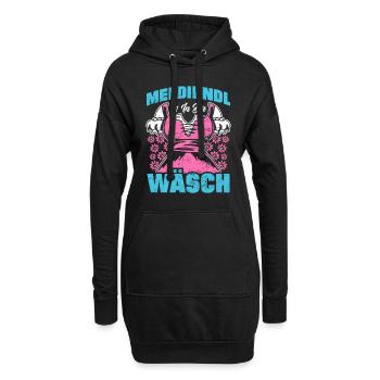 Mein Dirndl is in da Wäsch Bayerisches Dirndl Shir - Hoodie-Kleid - Schwarz - Vorne
