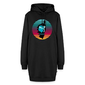 Corsica Insel Frankreich mit Piratenkopf Korsika - Hoodie-Kleid - Schwarz - Vorne