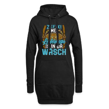 Mei Lederhosn is in da Wäsch Shirt - Hoodie-Kleid - Schwarz - Vorne