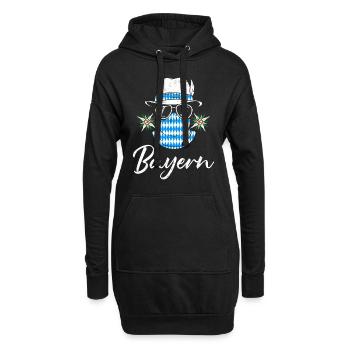 Bayern Blau Weiß Freistaat Bayern Bayerisch - Hoodie-Kleid - Schwarz - Vorne