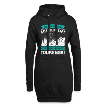 Jungs Fahren mit dem Lift Männer Gehen Tourenski - Hoodie-Kleid - Schwarz - Vorne