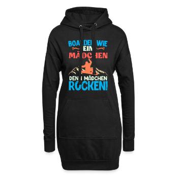 Boarden wie ein Mädchen Denn Mädchen Rocken! - Hoodie-Kleid - Schwarz - Vorne