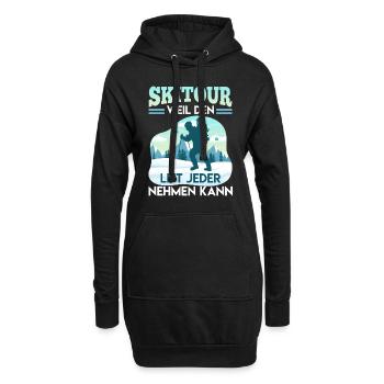 Ski Tour Weil den Lift Jeder Nehmen kann - Hoodie-Kleid - Schwarz - Vorne