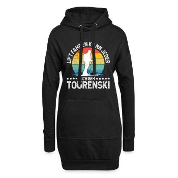 Lift Fahren kann Jeder Ich Geh Tourenski - Hoodie-Kleid - Schwarz - Vorne