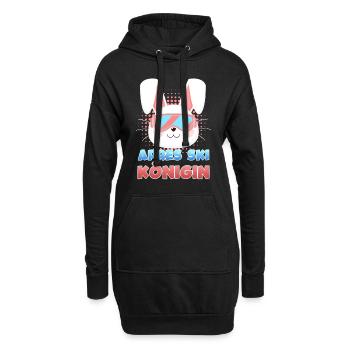 Apres Ski Königin Skihasen Skipiste Frauen - Hoodie-Kleid - Schwarz - Vorne