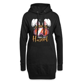 Official Apres-Ski Haserl Skihasen Skifahren - Hoodie-Kleid - Schwarz - Vorne