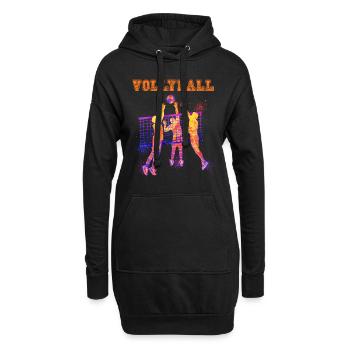 Les joueurs de volley-ball jouent au volley-ball - Sweat-shirt à capuche long Femme - noir - Devant