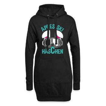 Apres-Ski Häschen Apres-Ski Bunny Apres-Ski Haserl - Hoodie-Kleid - Schwarz - Vorne
