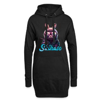 Skihase Cool Skifahren Frauen Apres Party - Hoodie-Kleid - Schwarz - Vorne