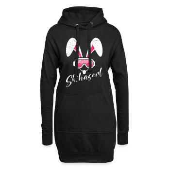 Skihaserl Skihasen Shirt Skihasen Apres Party - Hoodie-Kleid - Schwarz - Vorne