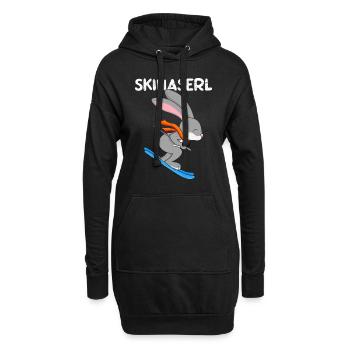 Skihaserl Skihasen Shirt Skihasen Apres Party - Hoodie-Kleid - Schwarz - Vorne