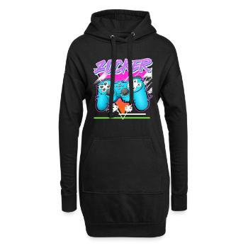 Videospiele Video Gaming ZOCKER Video Spieler - Hoodie-Kleid - Schwarz - Vorne