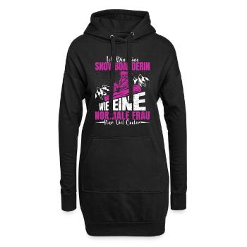 Snowboard Frauen Bin eine Snowboarderin Snowboard - Hoodie-Kleid - Schwarz - Vorne