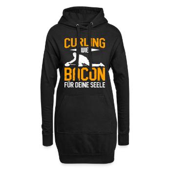Jouer au curling comme du bacon pour votre âme Joueur de curling - Sweat-shirt à capuche long Femme - noir - Devant