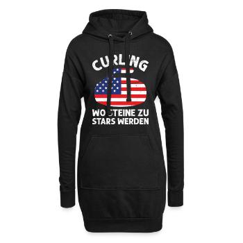 Curling Amerika Wo Steine zu Stars werden - Hoodie-Kleid - Schwarz - Vorne