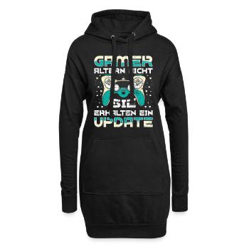 Gamer Altern Nicht Sie Leveln Retro Gamer Zocken - Hoodie-Kleid - Schwarz - Vorne