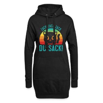 Gaming Katze Zack Zack Du Sack! Videospieler - Hoodie-Kleid - Schwarz - Vorne
