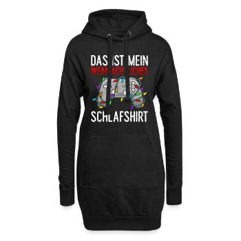 Gamer Das ist mein Weihnachtliches Schlafshirt - Hoodie-Kleid - Schwarz - Vorne